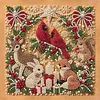 (20x20cm)Forest Xmas Critters DIY Pearl Painting Art With Inner Wooden Framed Kit
