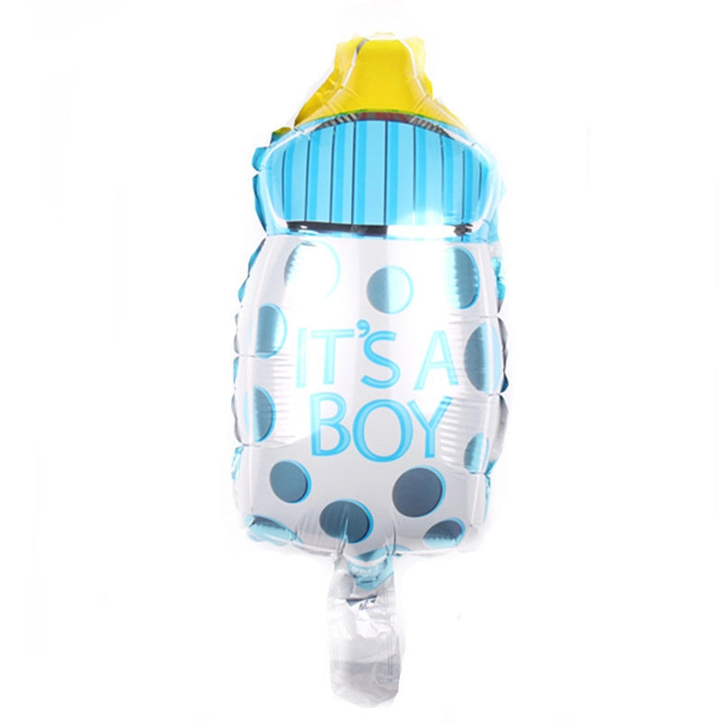 5 Pieces Cartoon Baby Baby Baptism Aluminum Film Balloon Baby Shower Baby Bottle Foot Stroller Balloon