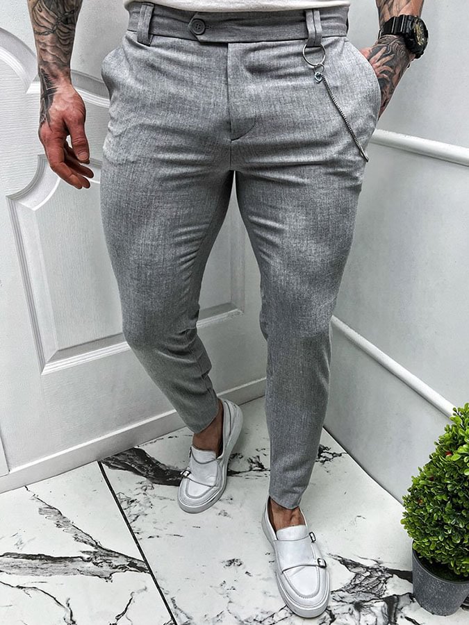 Men's Sporty Elegant Gray Pants