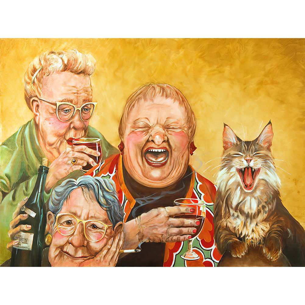 

Happy Old Woman - Round Drill Diamond Painting - 40*30CM, 501 Original
