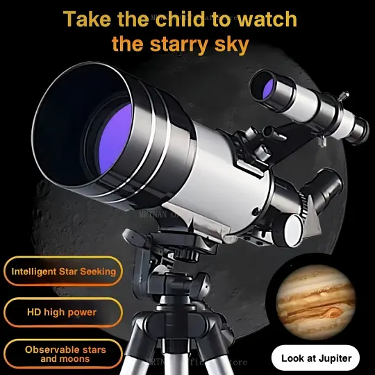 Telescopio BOSSDUN 25-75x70 – Zoom Regolabile, Impermeabile IPX7, Prisma BAK4, Con Treppiede E Adattatore Per Telefono