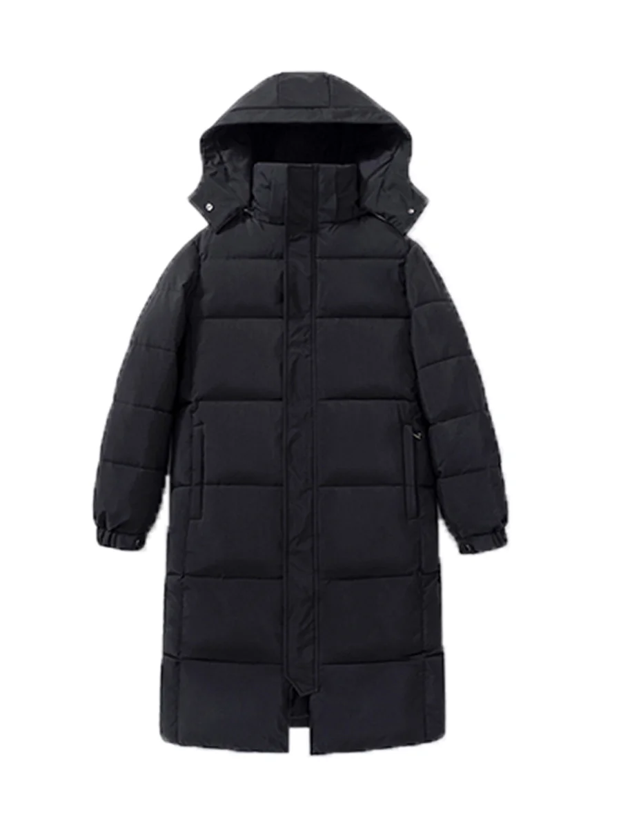 Toloer In The Play Add Thick Down Jacket Female Long Style Add Thick Hooded Over The Knee College Wind Silver Ion Students Lovers Coat-Outfit Ideas