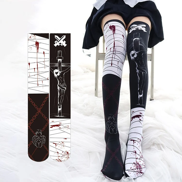 Halloween Gothic Bandage Socks weebmemes