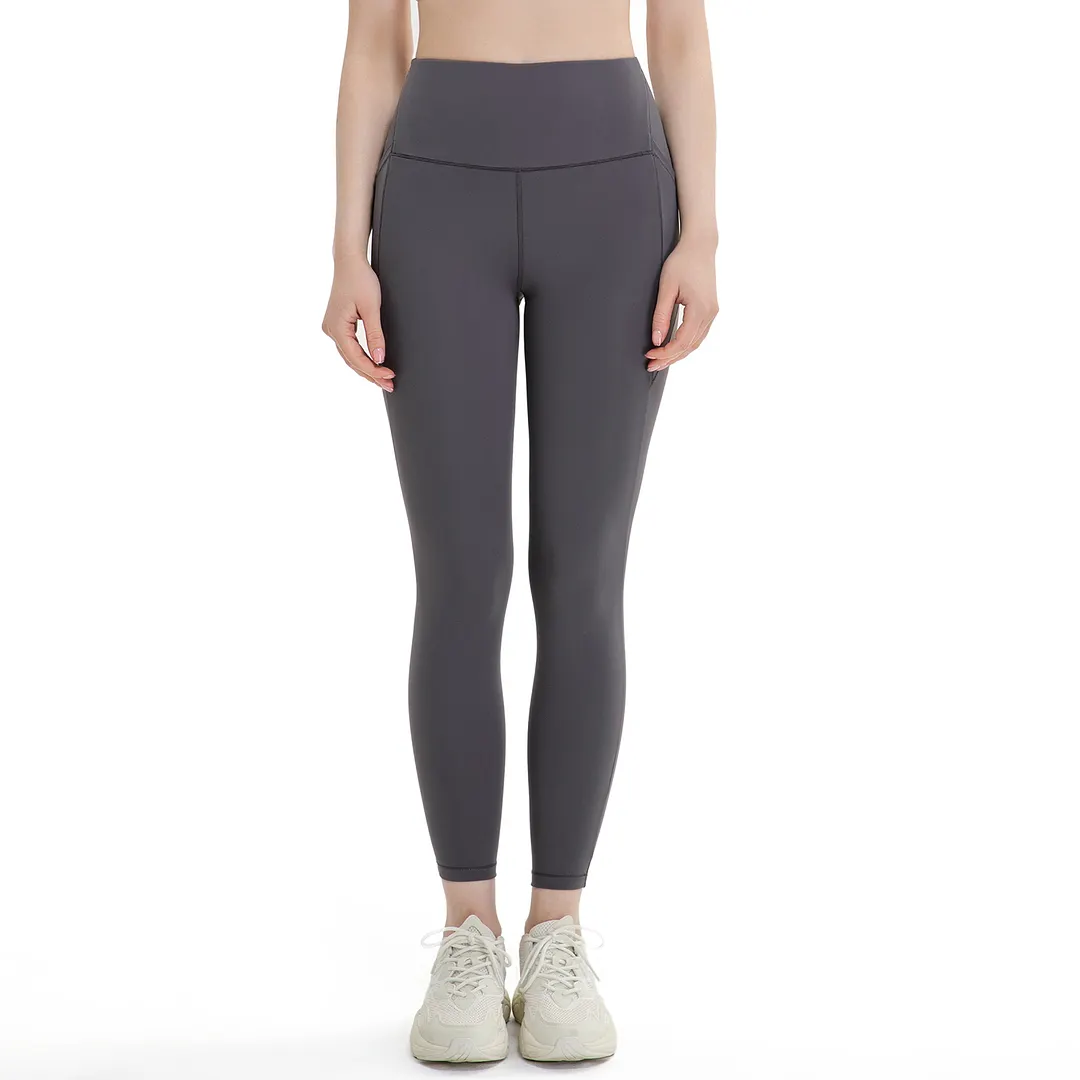 Buy Hergymclothing women's high waist eco friendly butt lifting tummy control yoga pants with slant pockets not see through online
