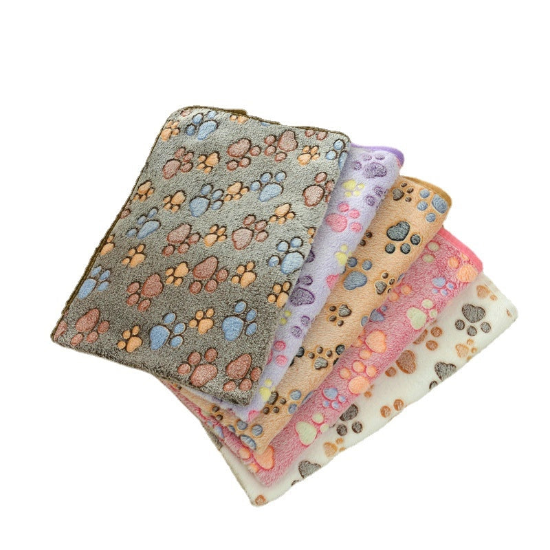 In Stock Pet Blanket Four Seasons Universal Cat And Dog Blanket Thickened Flannel Paw Printing Blanket Pet Supplies