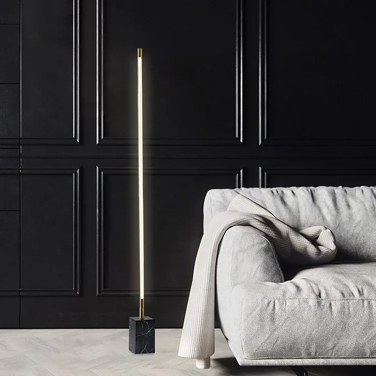 Edge Linear Floor Lamp, Metal & Marble, 2 Colors, 165CM Long