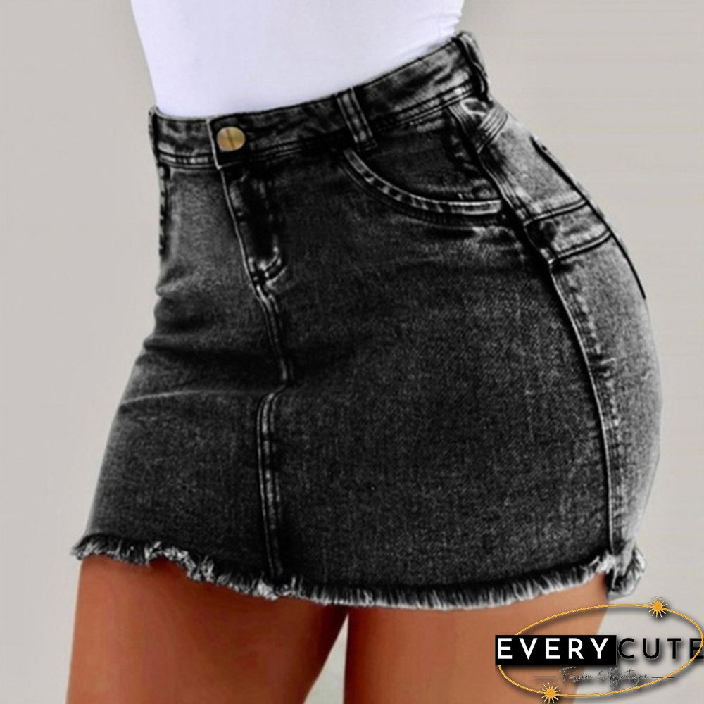 Women Fashion Summer Denim Skirts Slim Fit Casual Pack Hip Jeans Short Skirt Plus Size S~3Xl