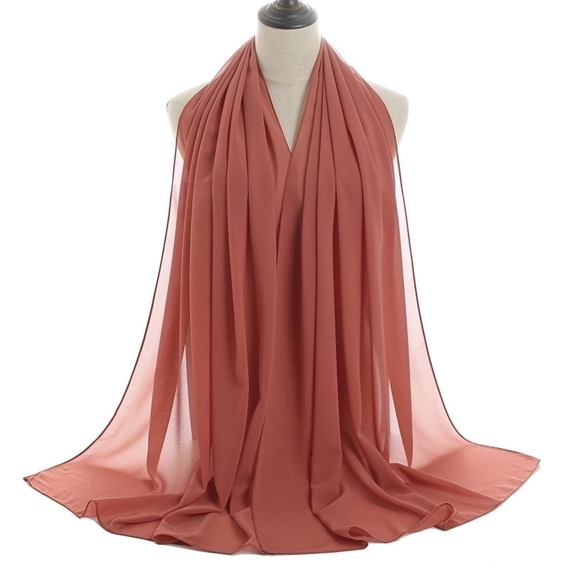 Women’s Minimalist Solid Color Chiffon Cotton Linen Scarves