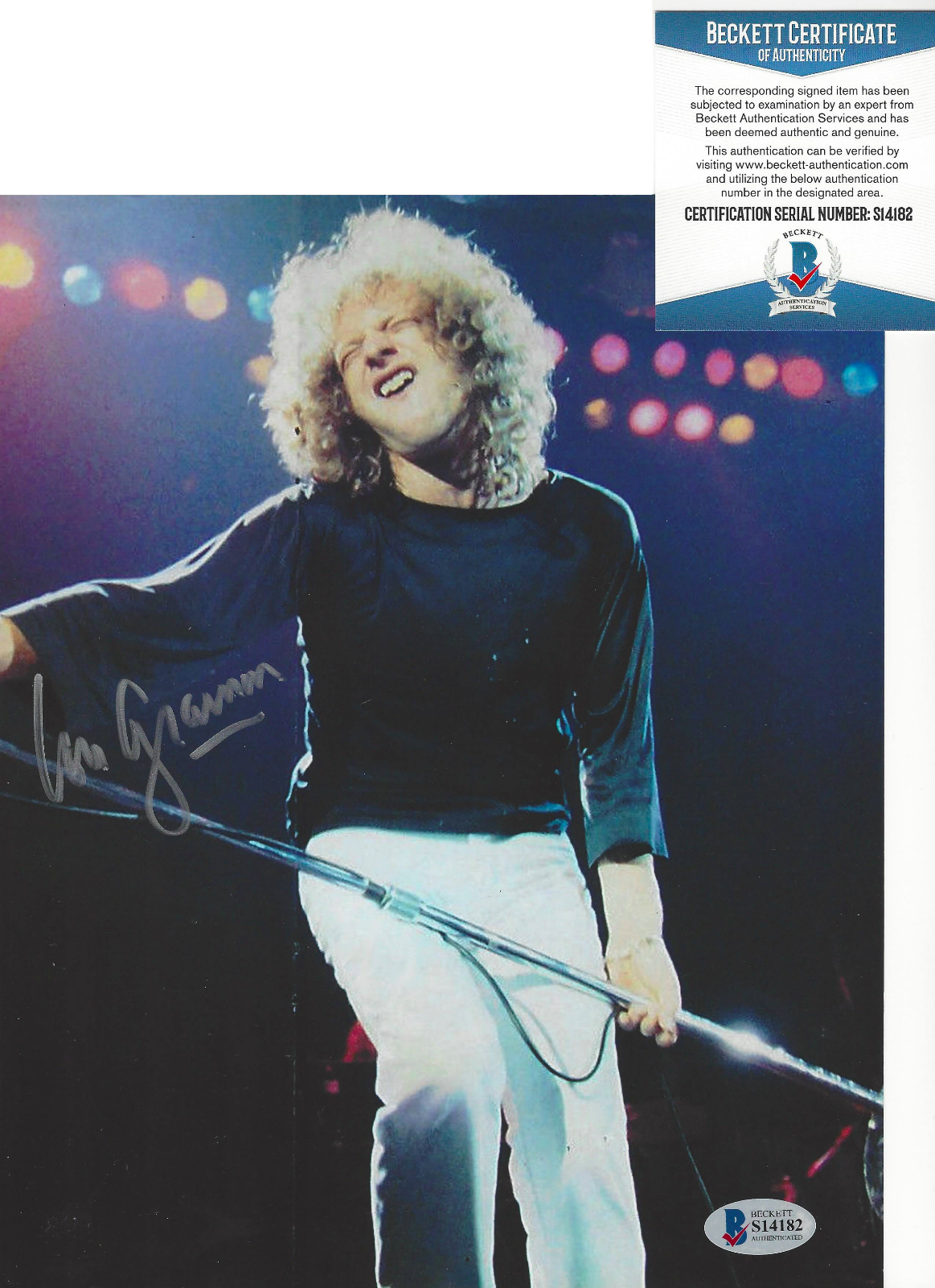 FOREIGNER LEAD SINGER LOU GRAMM SIGNED AUTHENTIC 8X10 Photo Poster painting 2 BECKETT COA BAS