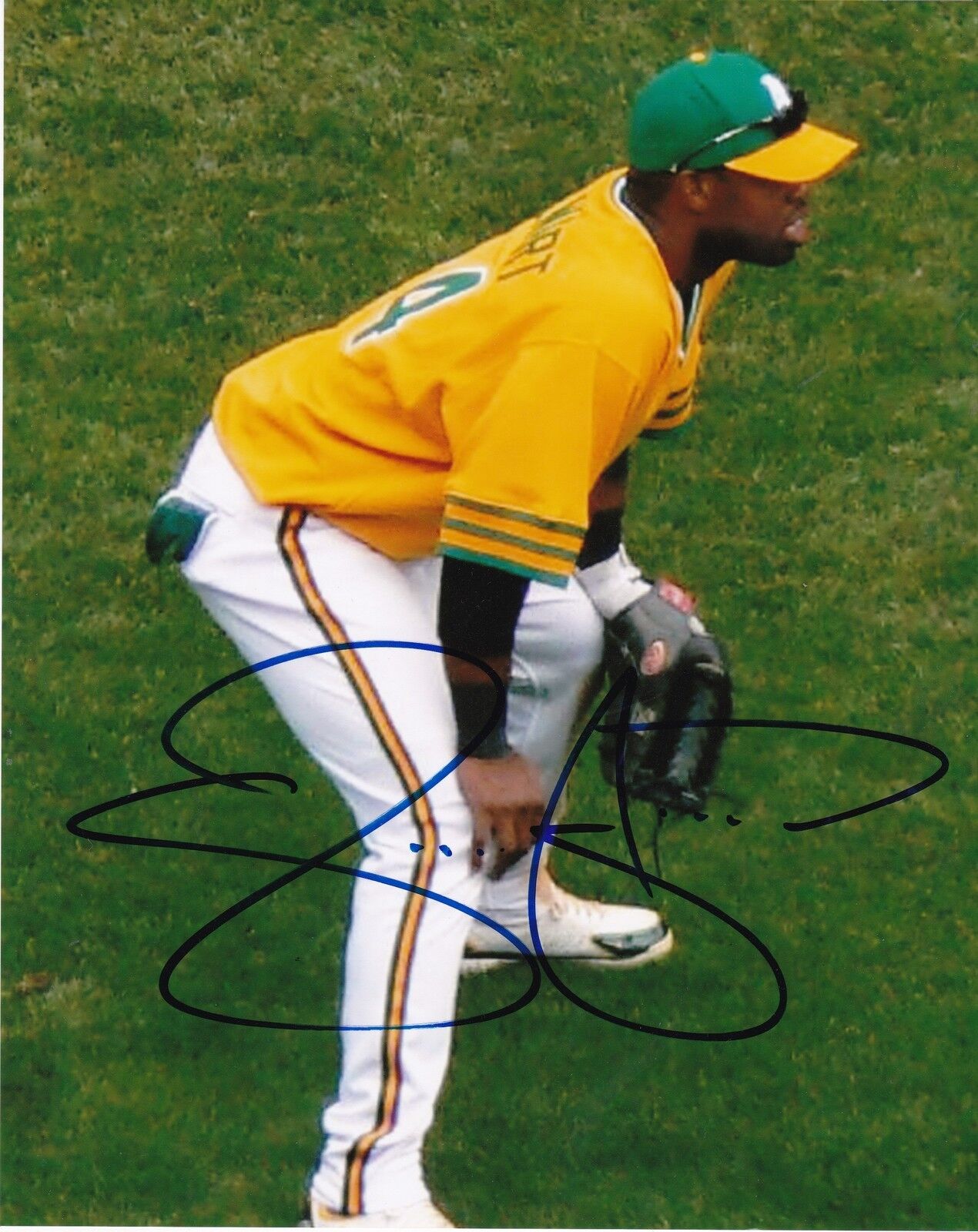 SHANNON STEWART OAKLAND A'S ACTION SIGNED 8x10