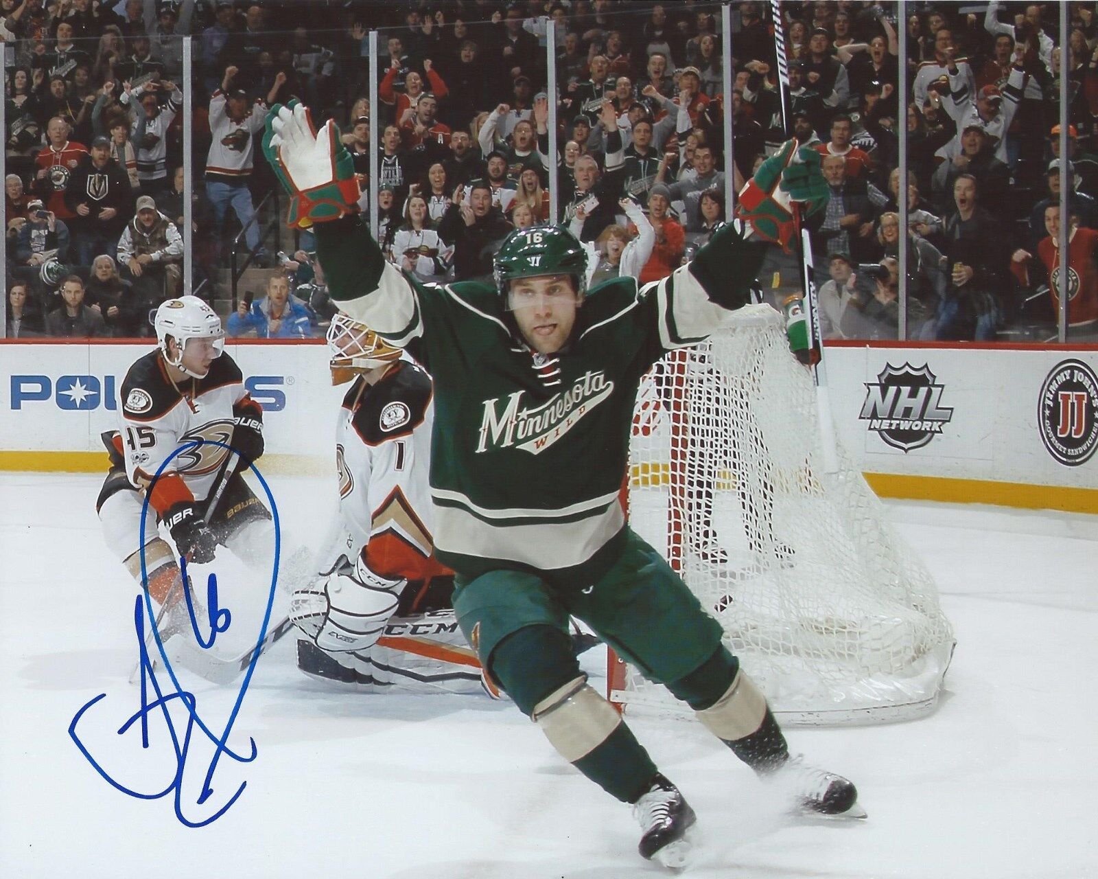 Jason Zucker Signed 8x10 Photo Poster painting Minnesota Wild Autographed COA E