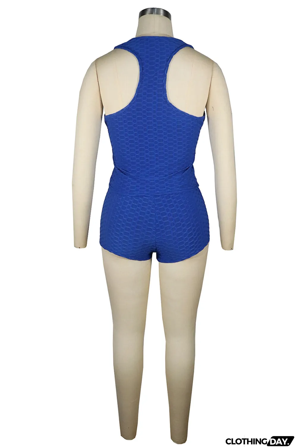 Orange Sexy Solid Backless O Neck Sleeveless Two Pieces