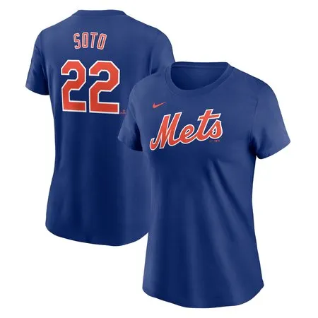 Women's New York Mets #22 Juan Soto  Royal Fuse Name & Number T-Shirt