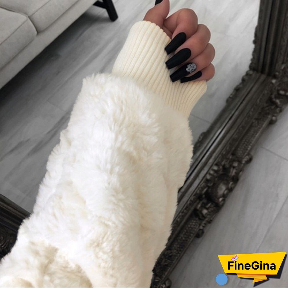 Winter Women Warm Hooded Coat Ladies Warm Plush Hooded Women Faux Fur Coat Winter Warm Zipper Jacket Plus Coat