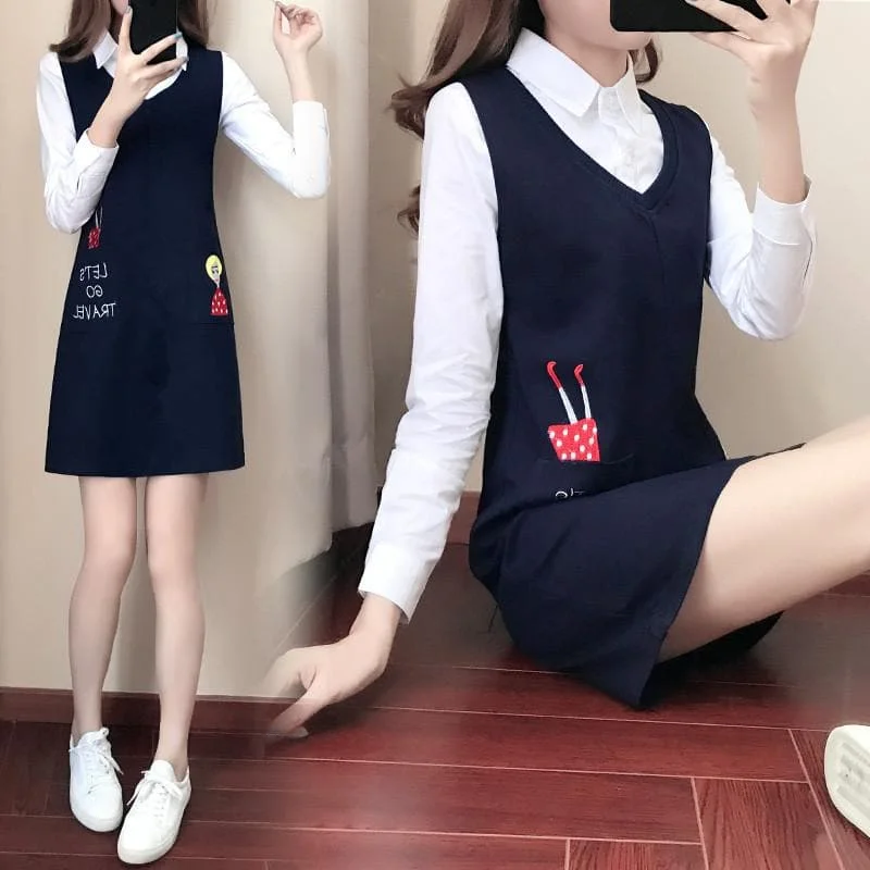 Kawaii Printing Suspender Dress SP179456