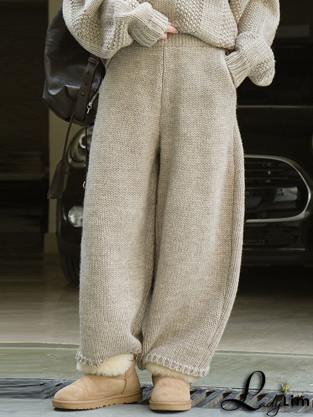 Casual Loose Wide Leg Solid Color Pants
