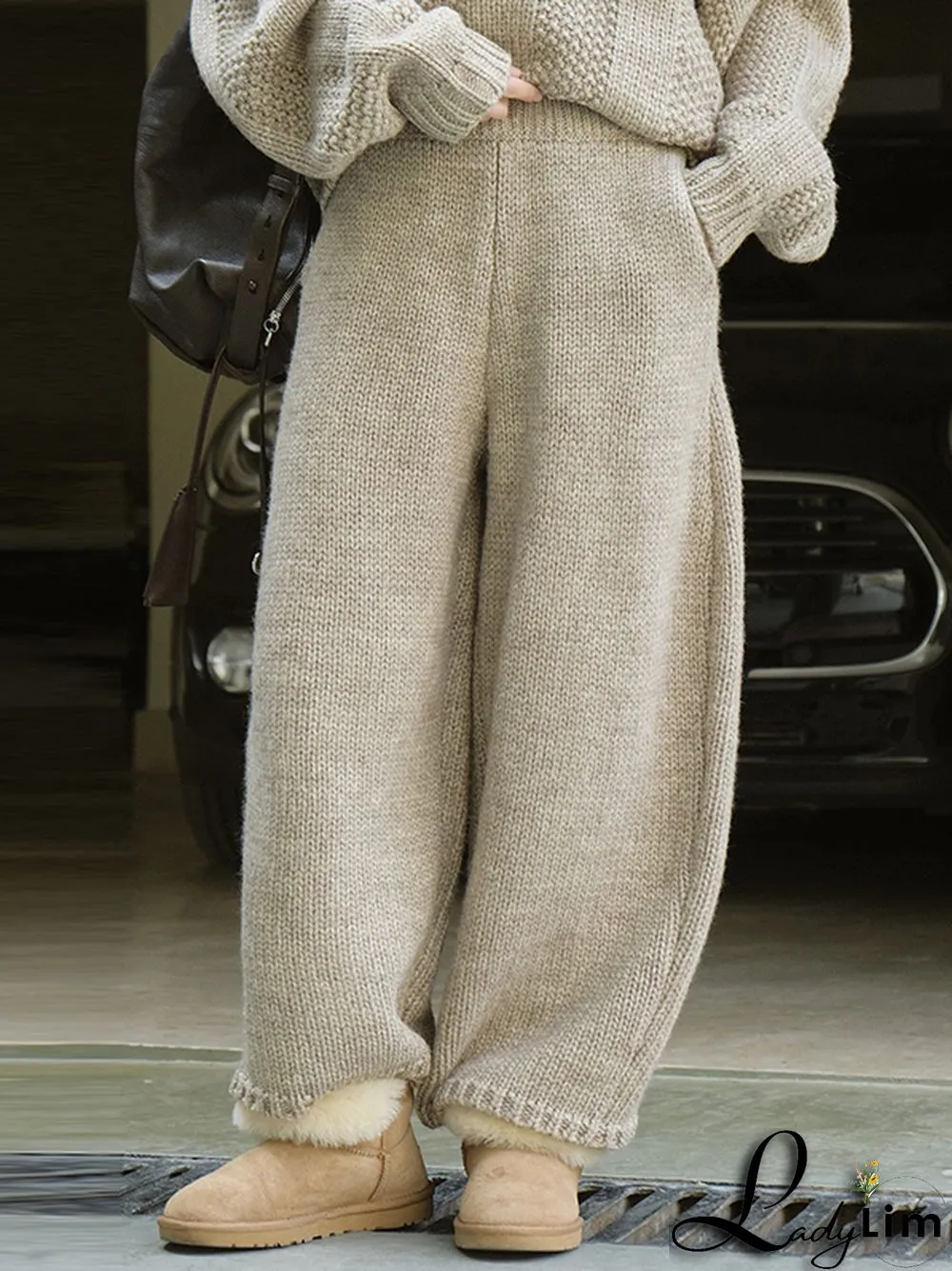 Casual Loose Wide Leg Solid Color Pants