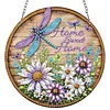 4Pcs Diamond Painting Flower Window Pendants Suncatcher Hanging Kits for Home Porch Farmhouse