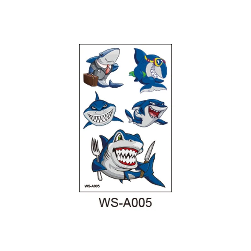 New children's shark tattoo stickers cute animal party cartoon reward children's arm temporary tattoo stickers