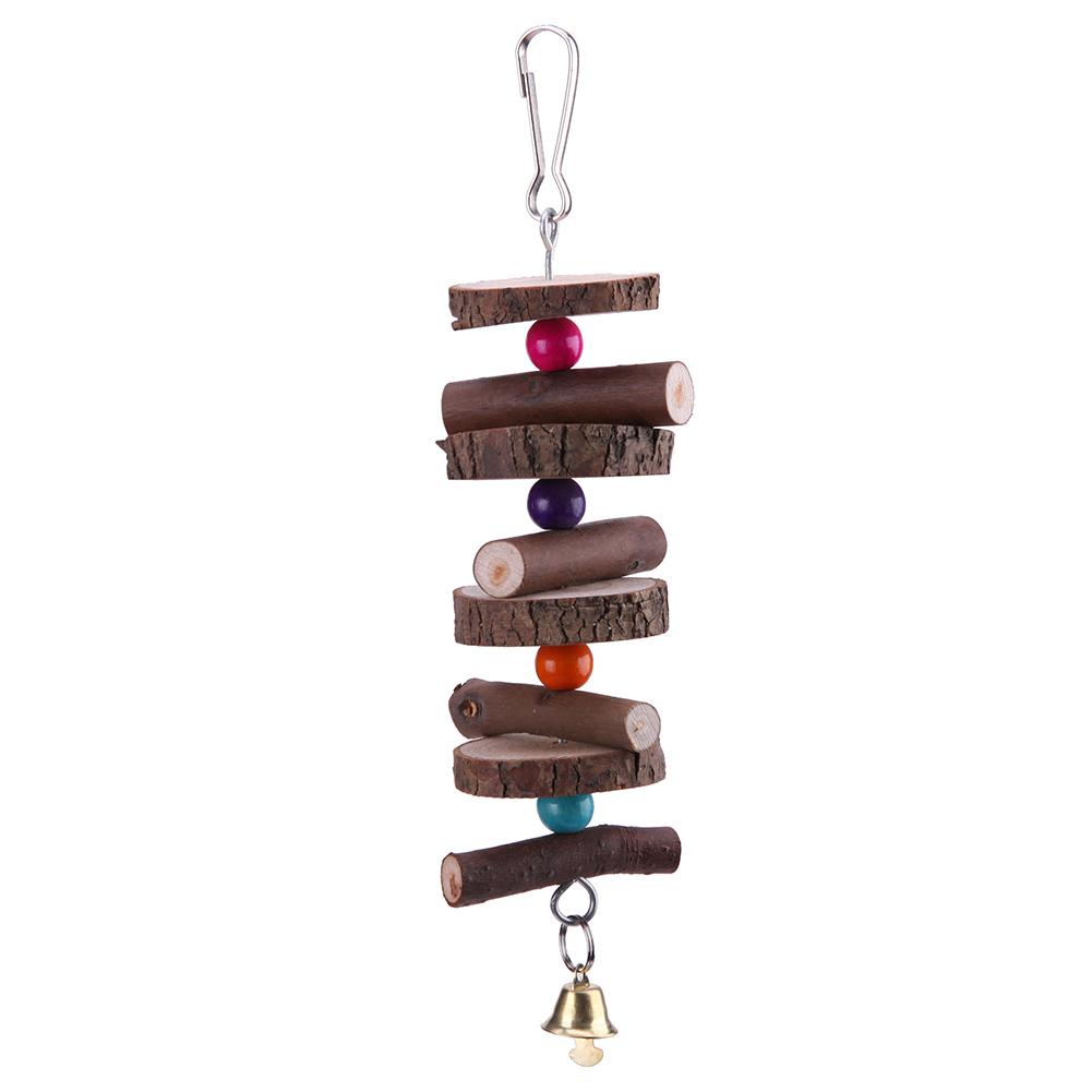 

Wood String Bell Toys for Pet Bird Parrots Play Bite Hanging Cage Accessory, 501 Original