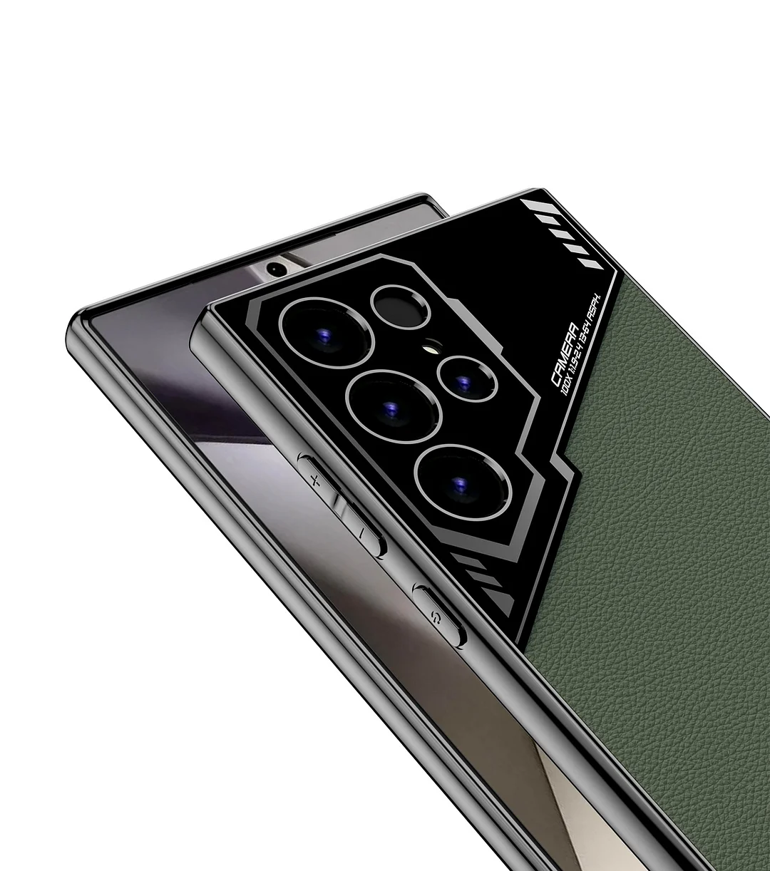 Suitable for S24/23 electroplated plain leather holder mobile phone protective case