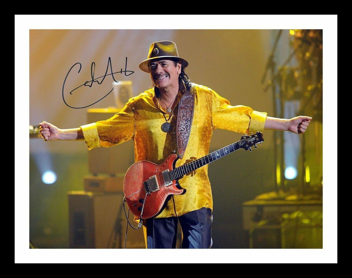 Carlos Santana Autograph Signed & Framed Photo Poster painting 5