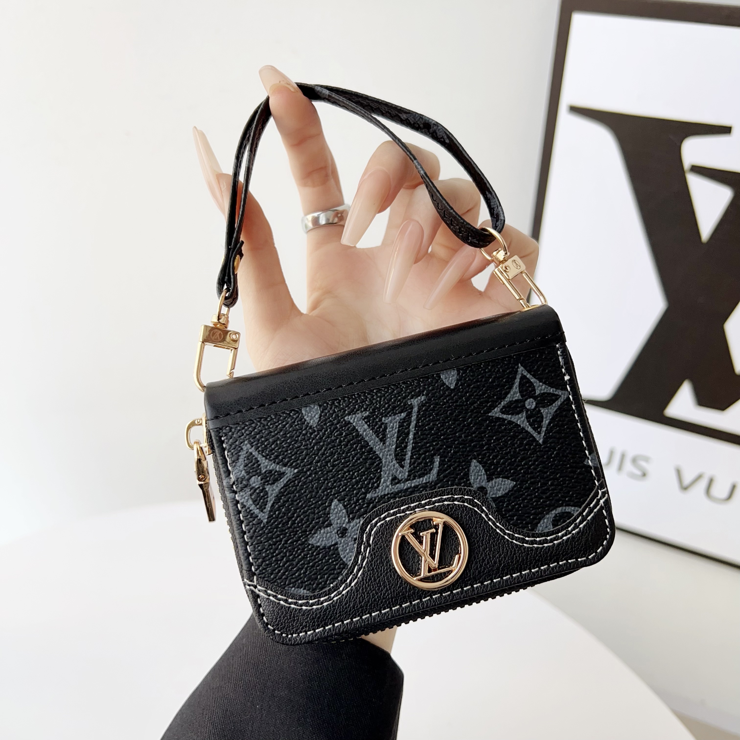 Mini Louis Vuitton Handbag Zip Wallet Gucci Card Holder Leather Coin Purse
