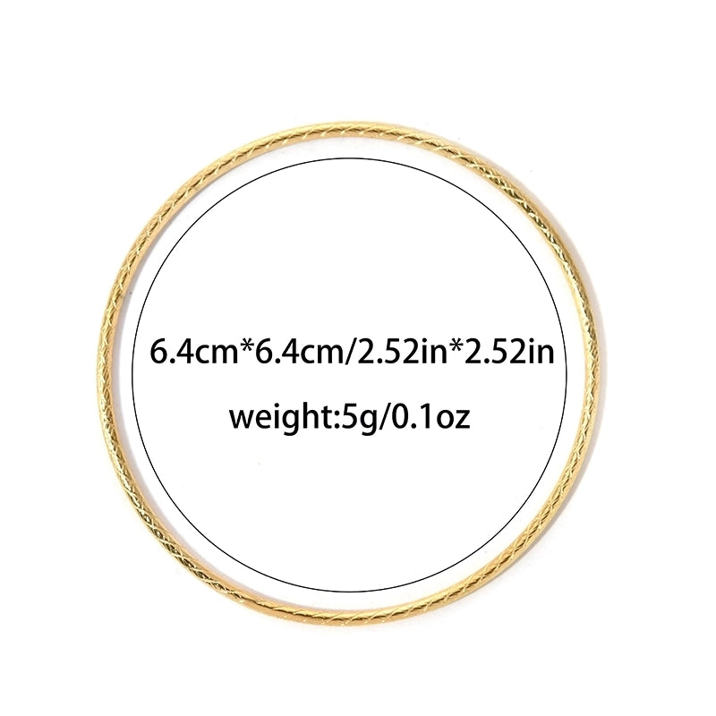 Casual Commute Round Waves 304 Stainless Steel 14K Gold Plated Bangle In Bulk