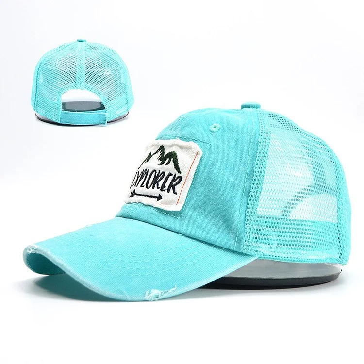 Brand Patch Snapback Washed Cotton Baseball Cap Men Women Hip Hop Dad Mesh Hat Trucker Hat Dropshipping