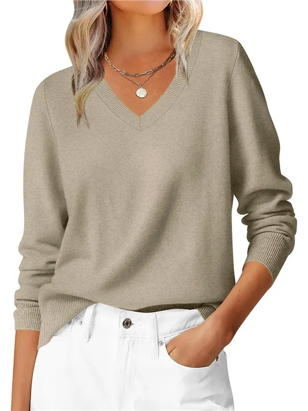 Athvotar Athvotar Autumn And Winter Leisure Jacket Classic Fashion Temperament Long-Sleeved V-Neck Large-Size Knitted Shirt