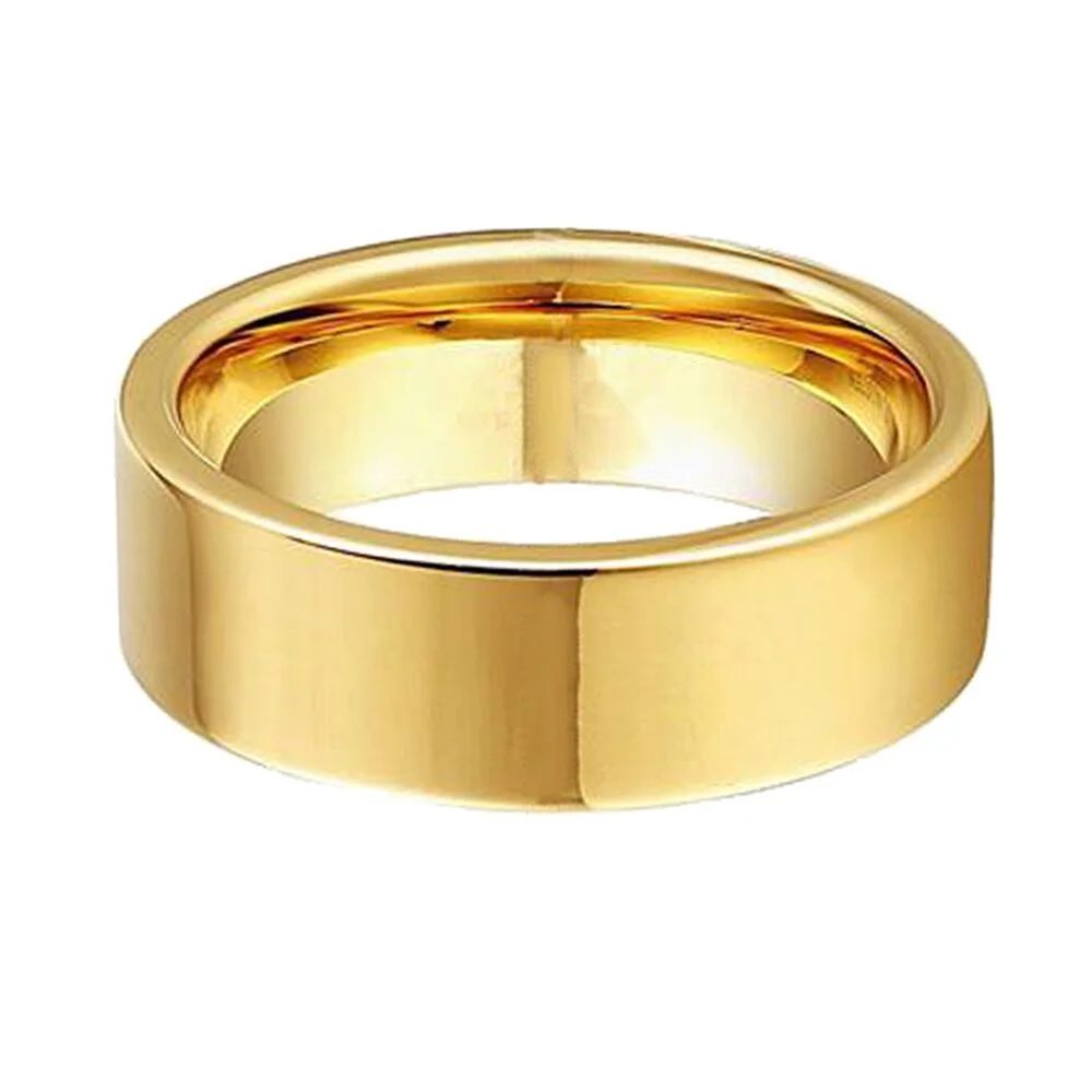 Gold Wedding Bands High Polished Couples Tungsten Rings