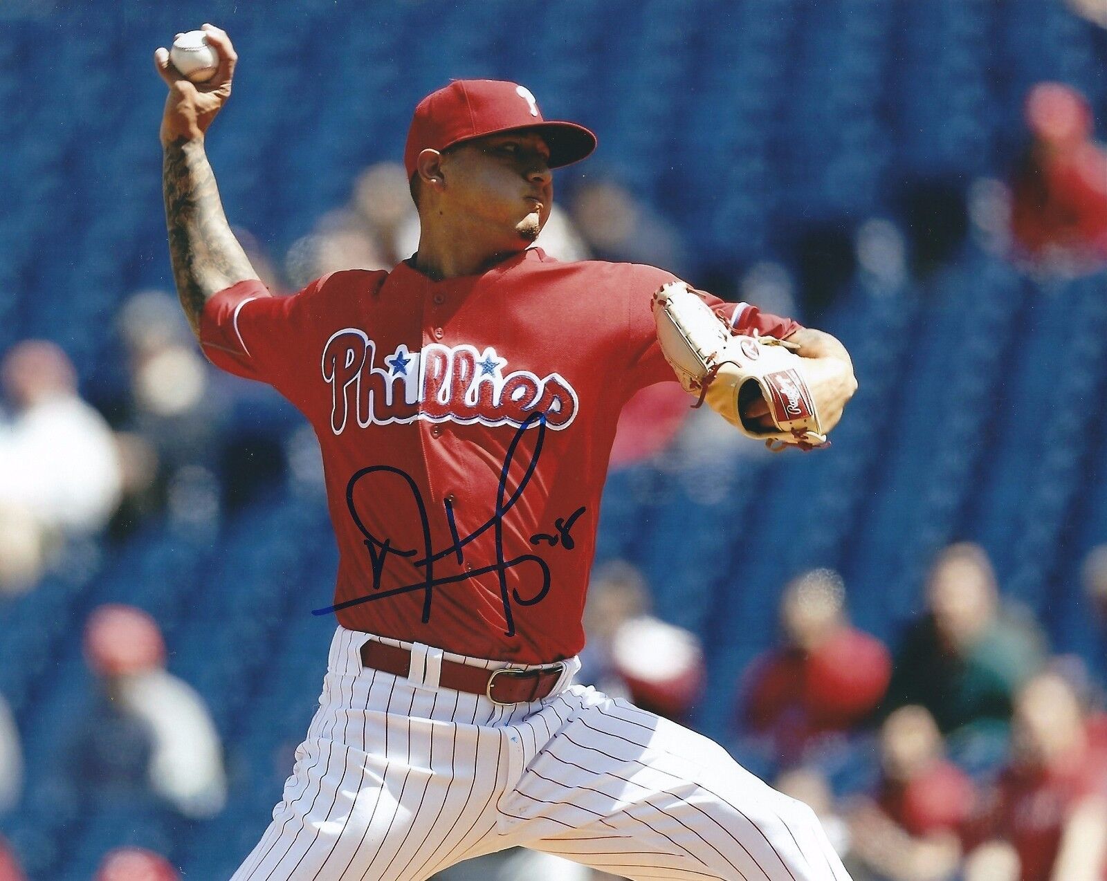 Signed 8x10 VINCENT VELASQUEZ Philadelphia Phillies Autographed Photo Poster painting- COA