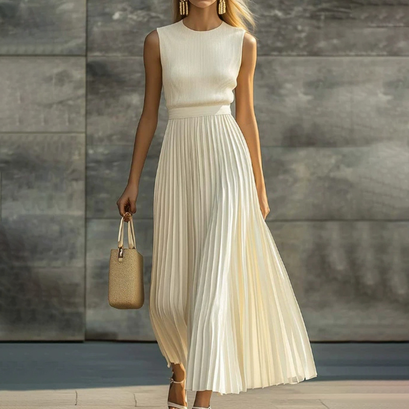Elegant Casual And Comfortable Chiffon Pleated Dress elevenforest