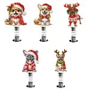 5PCS 2D Flat Xmas Dog DIY Diamond Painting Shake Car Ornaments for Center Console