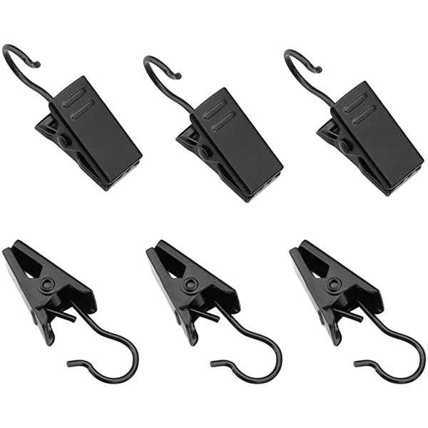 Coideal 100 Pack Small Curtain Clips Hooks Black - Stainless Steel Metal  Patio Awining Lights Hanger Wire Holder for Drape Track, Christmas  Decoration, Art Craft Display, Indoor and Outdoor Supplies 100 Small
