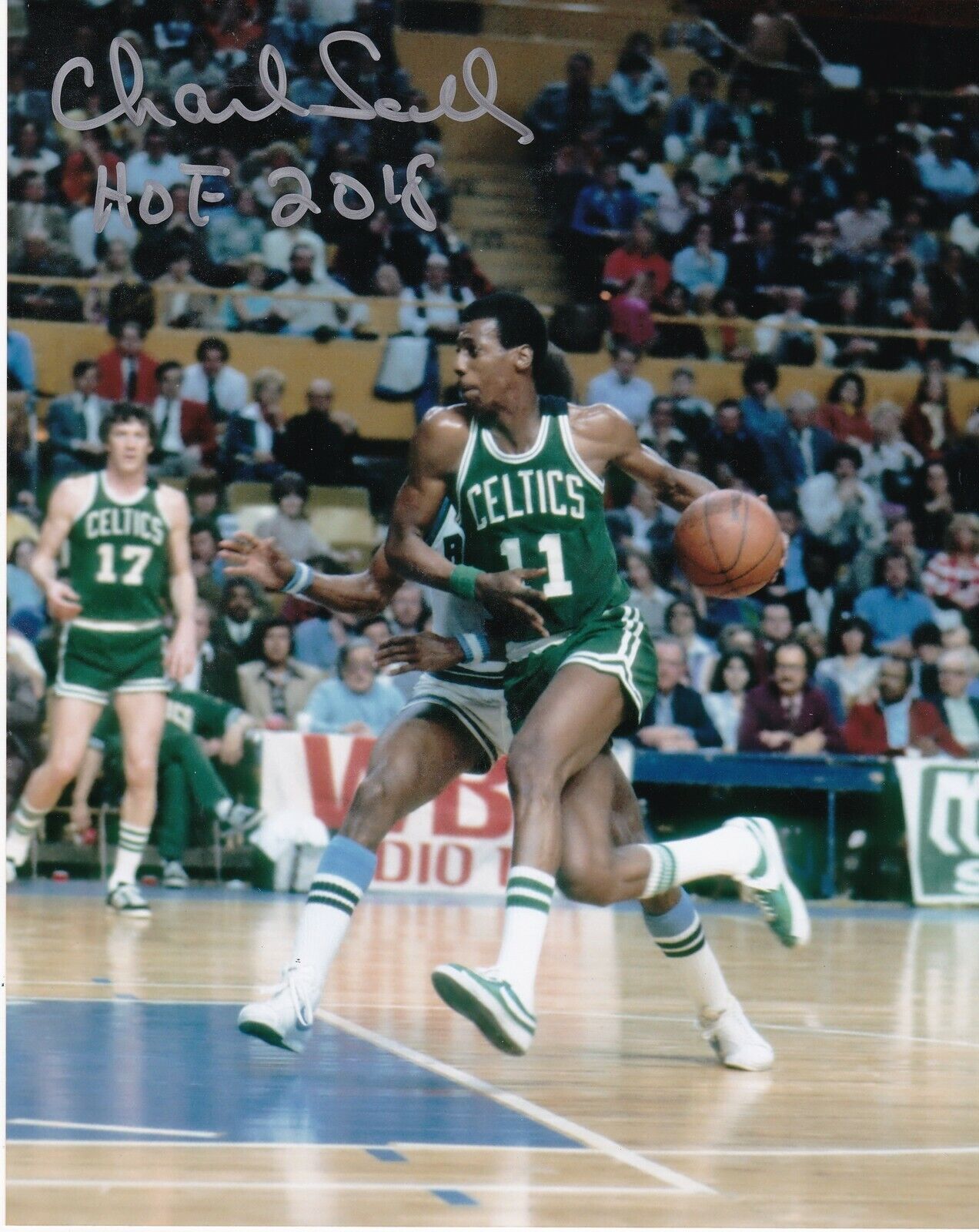 CHARLIE SCOTT BOSTON CELTICS HOF 2018 ACTION SIGNED 8x10