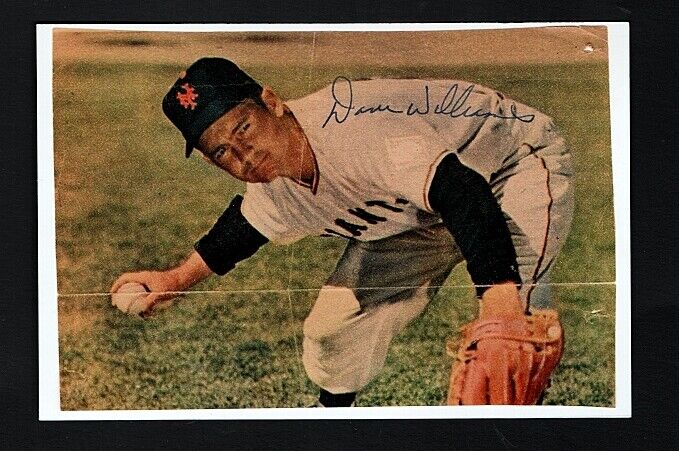 1949-55-DAVEY WILLIAMS-NY GIANTS AUTOGRAPHED 4X6 COLOR Photo Poster painting- EX.-(d.2009)