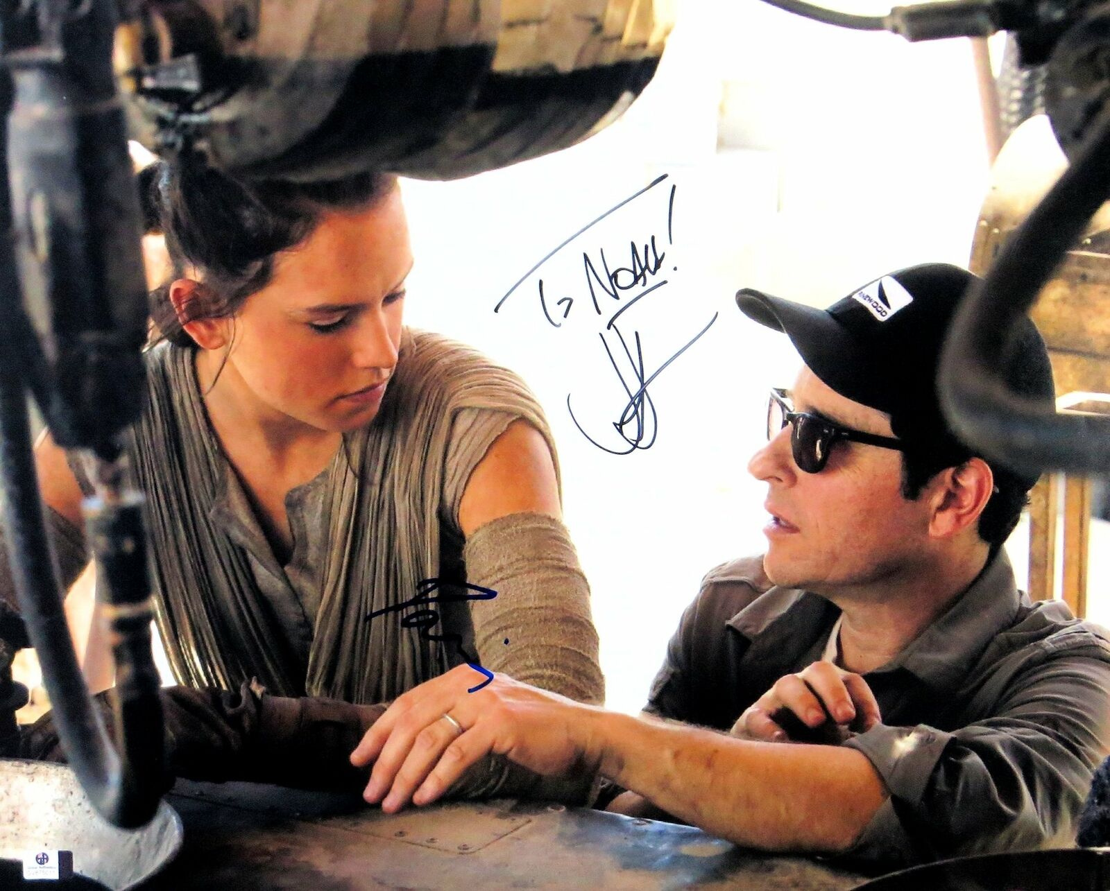 Daisy Ridley JJ Abrams Autographed 16X20 Photo Poster painting Star Wars Force Awakens GV875055