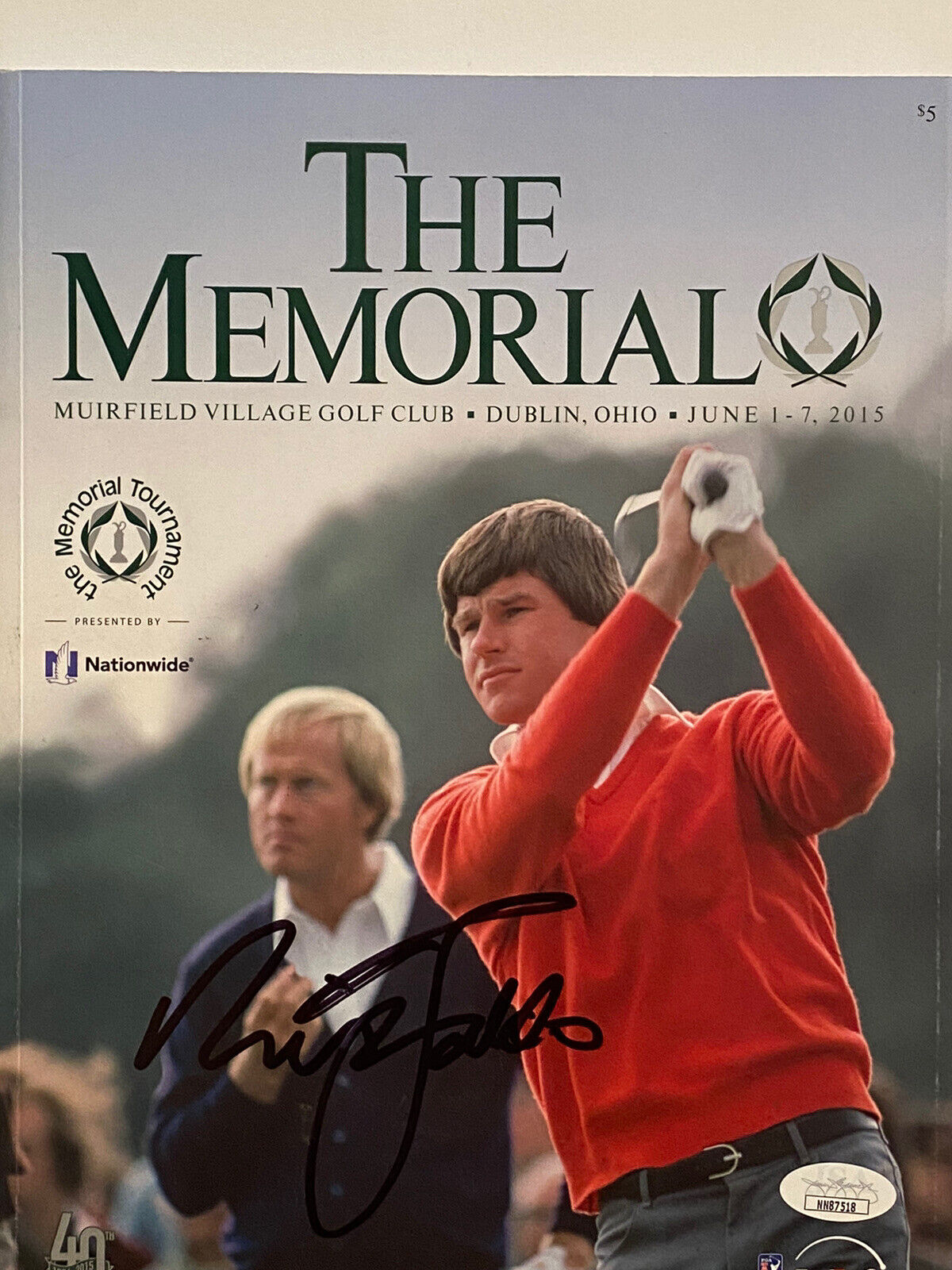 Sir Nick Faldo GOLF Signed Autographed Magazine Cover COA Jsa 3 X Masters Champ