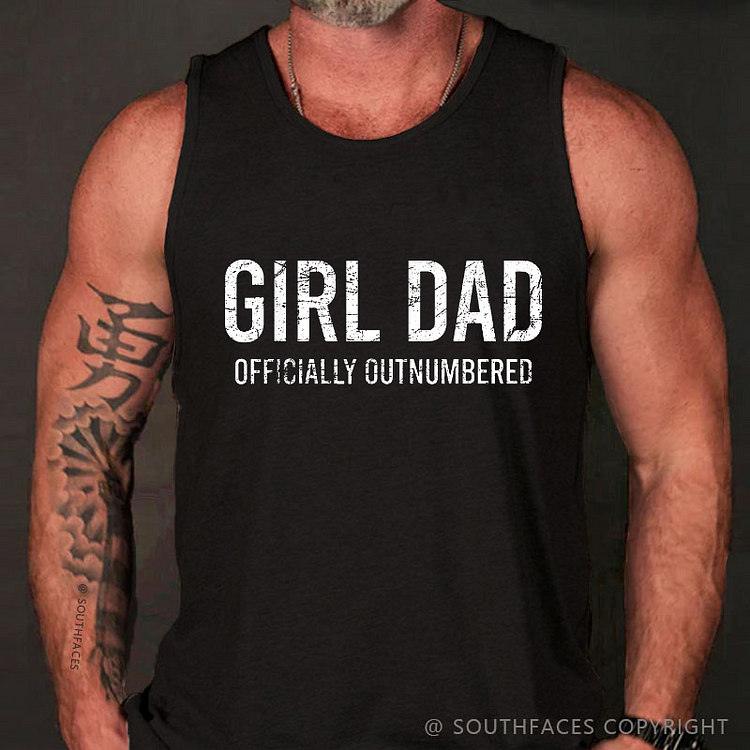 Girl Dad Officially Outnumbered Funny Father Gift Men's Tank Top