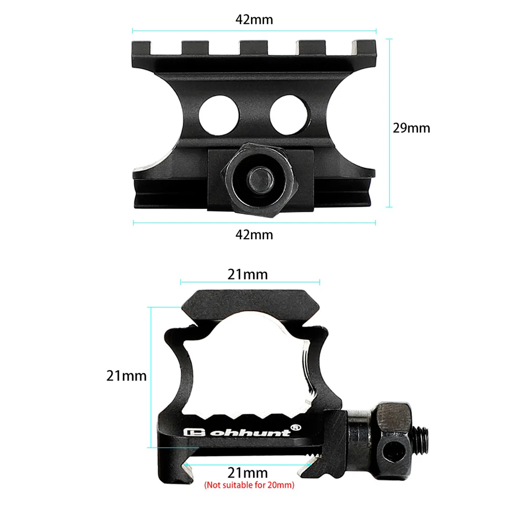 ohhunt® Super Slim High Profile Picatinny Red Dot Riser Mount