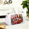 Gnome Christmas Truck DIY PULeather Diamond Painting Tissue Box for Adults Beginners Large Size Diamond Art Paper Storage Holder for Living Room Bathroom Table Decor