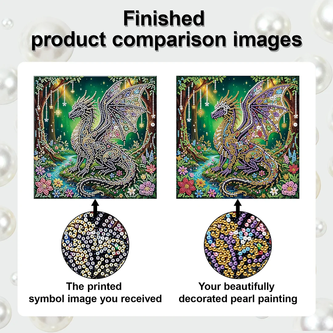 Forest Dragon - DIY Pearl Diamond Art Kit With Frame 25*25cm