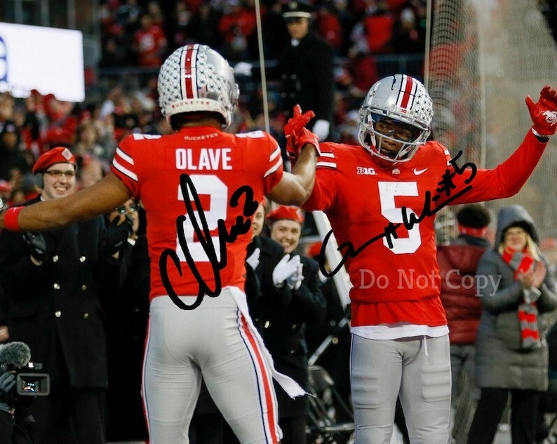 Chris Olave & Garrett Wilson Signed Photo Poster painting 8X10 rp Autographed Picture Ohio State Buckeyes