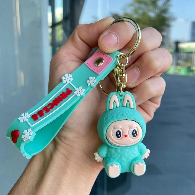 2 Pieces Cute Cartoon Character Pvc Unisex Keychain
