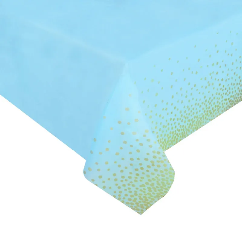 274*137cm Rose Gold Disposable Tablecloth Plastic Dot Table Cloth Cover Kids Adult Birthday Party Decoration Wedding Baby Shower