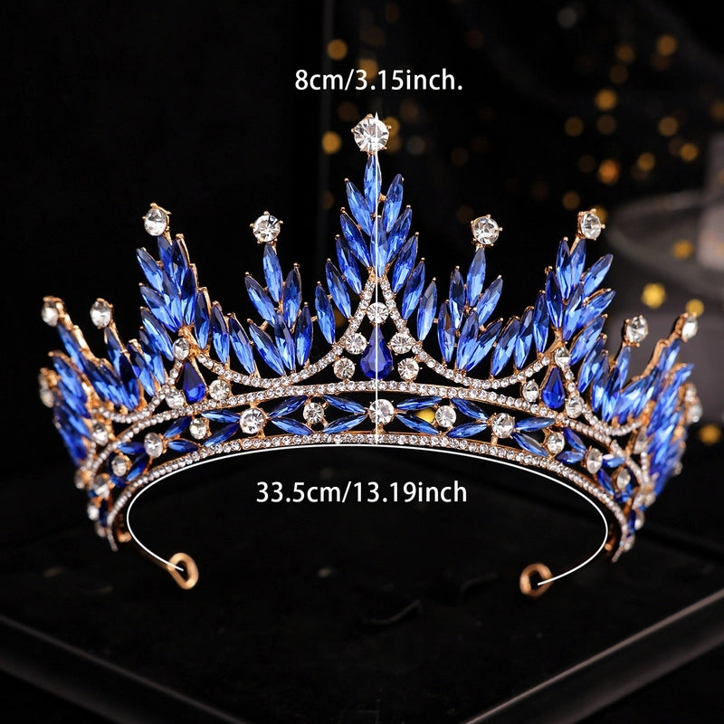 Elegant Luxurious Women’s Multicolor Alloy Inlay Rhinestones Crown