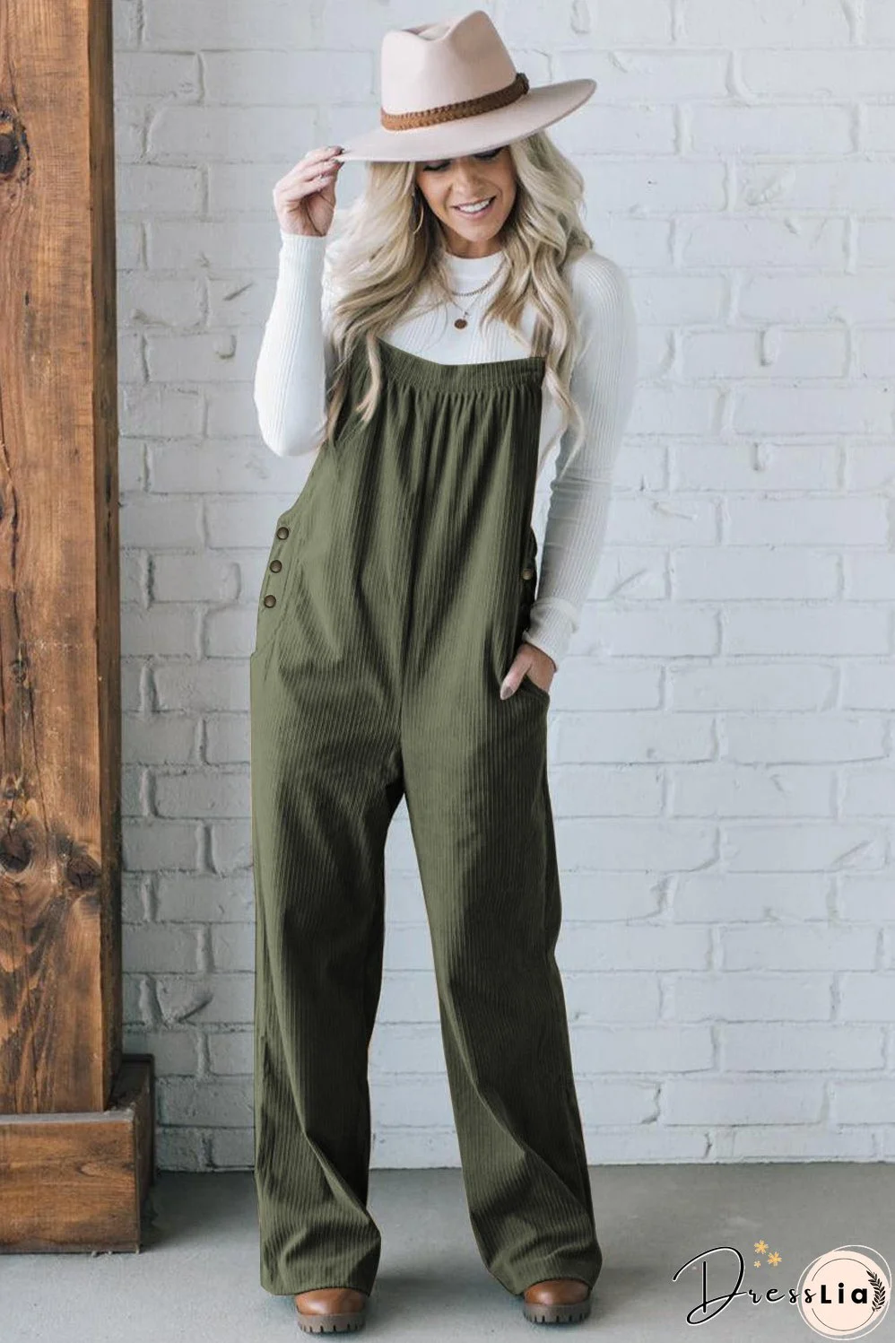 Plus Size Corduroy Jumpsuit