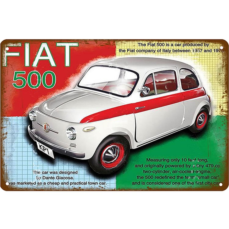 【20*30cm/30*40cm】FIAT 500 Car - Vintage Tin Signs/Wooden Signs