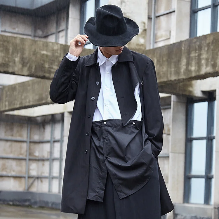 Dawfashion Techwear Streetwear-Japanese Dark Style Diagonal Zipper Blazer Suits-Streetfashion-Darkwear-Techwear